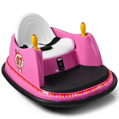 BOXED COSTWAY KIDS RIDE-ON BUMPER CAR WITH COLORFUL FLASHING LIGHTS AND MUSIC - RED (1 BOX)