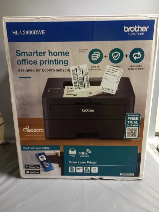 BOXED BROTHER HL-L2400DWE ECOPRO READY WIRELESS MONO LASER PRINTER IN BLACK