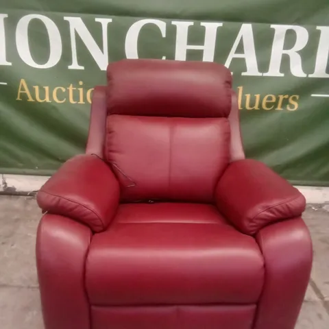 DESIGNER G PLAN MADE KINGSBURY LARGE DUAL ELEVATE CHAIR - CAPRI CLARET LEATHER 