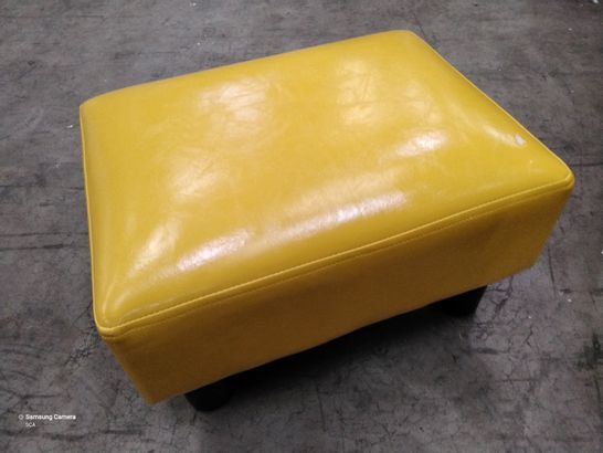 DESIGNER YELLOW PU UPHOLSTERED SMALL FOOTSTOOL 