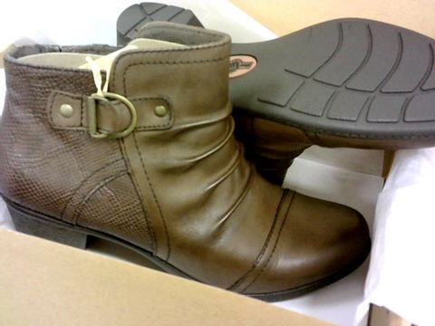 EARTH SPIRIT LEATHER SEYMOUR ANKLE BOOT SIZE 7 BARK