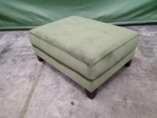 QUALITY THE LOUNGE CO DESIGNER FOOTSTOOL - GREEN FABRIC 