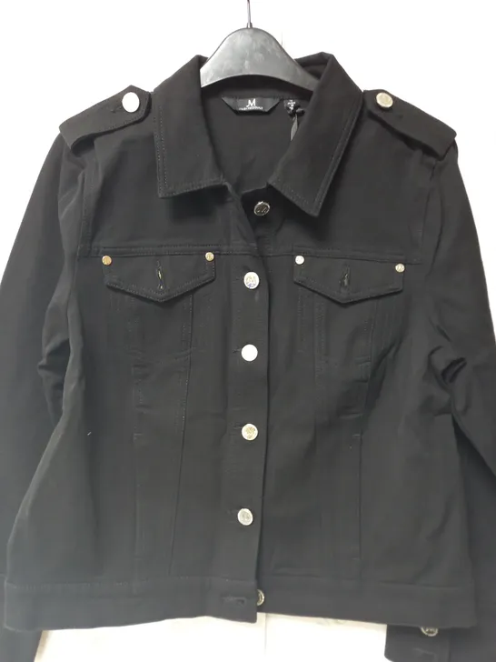 JULIEN MACDONALD MILITARY DENIM JACKET BLACK SIZE 16