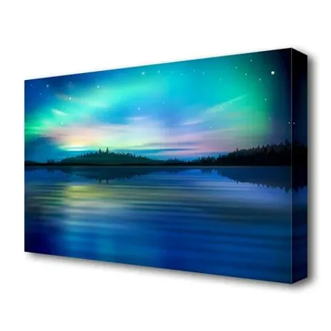 NORTHERN LIGHTS LAKE DREAM - WRAPPED CANVAS