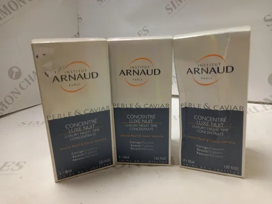 LOT OF 3 INSTITUT ARNAUD PEARL & CAVIAR LUXURY NIGHT TIME CONCENTRATE 1.02OZ.