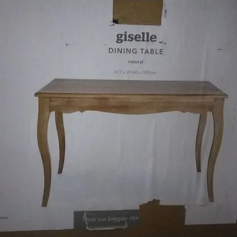 BOXED GISELLE  DINING TABLE IN NATURAL- H77 X W180 X D90 CM 