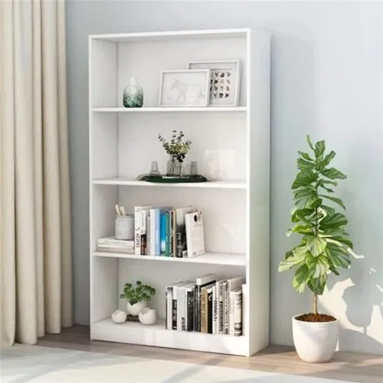 BOXED BOOKCASE GLOSSY WHITE