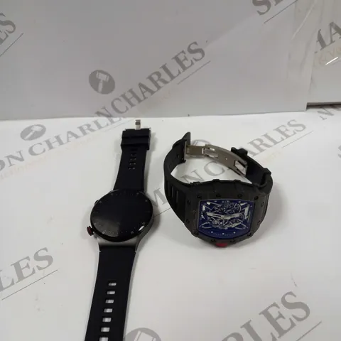 2 X ASSORTED WATCHES. INCLUDES A UNBRANDED WATCH & RICHARD MILLE MEN'S WATCH 