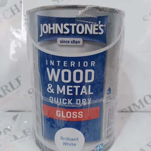 JOHNSTONE'S INTERIOR WOOD & METAL QUICK DRY GLOSS IN BRILLIANT WHITE (1.25L)