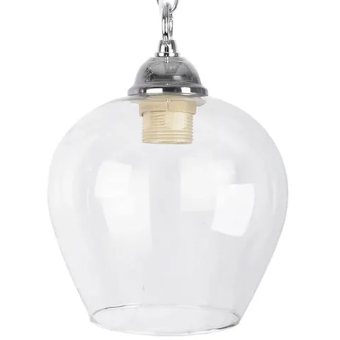 BOXED 17.3CM H GLASS ROUND PENDANT SHADE 