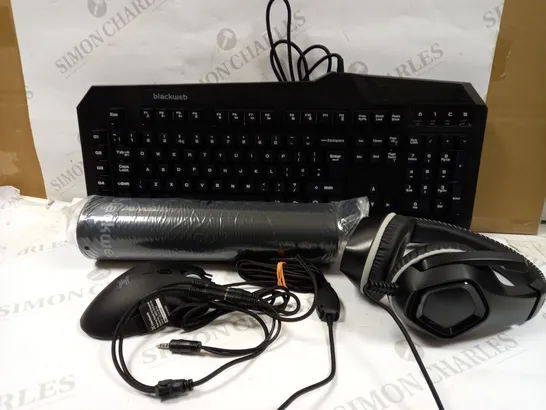 BLACKWEB 4 IN 1 GAMING KIT INCLUDING KEYBOARD, MOUSE AND HEADPHONES