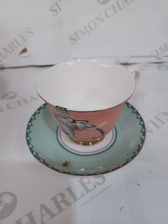 YVONNE ELLEN TEA TIME TEACUP & SAUCER, NEW ELEPHANT - COLLECTION ONLY