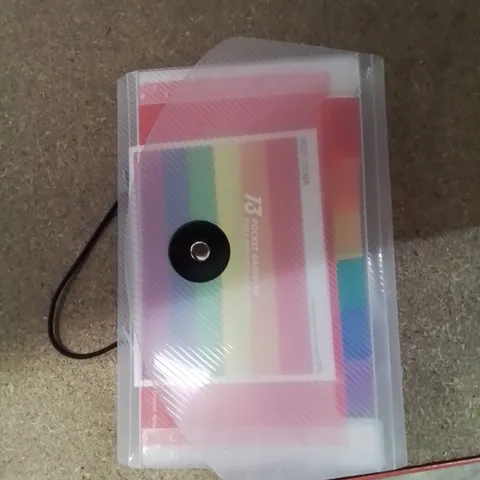 A BOX OF 13 MINI RAINBOW DOCUMENT FILES (2 IN EACH PACK)