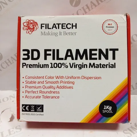 BOXED FILATECH 3D FILAMENT PREMIUM 100% VIRGIN MATERIAL 1KG SPOOL