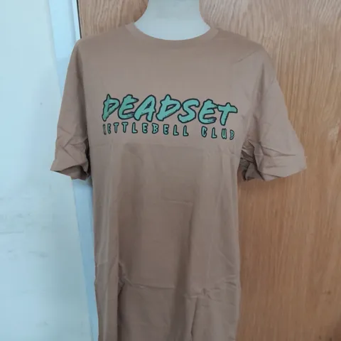 DEADSET KETTLEBELL CLUB SOFT TSHIRT IN BROWN SIZE XL