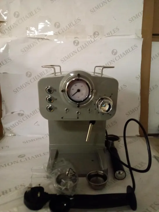 SWAN RETRO PUMP ESPRESSO COFFEE MACHINE - GREY