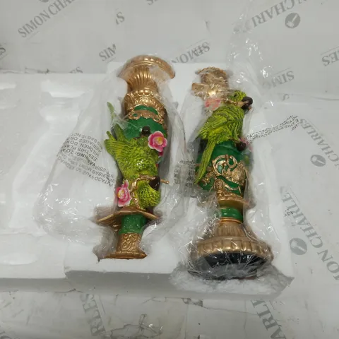 SET OF 2 PARROT CANDLESTICKS