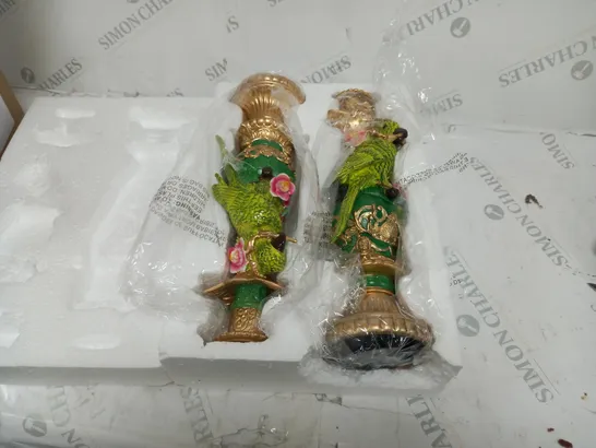 SET OF 2 PARROT CANDLESTICKS