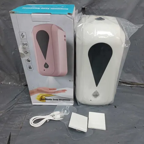 BOXED AUTOMATIC SOAP DISPENSER IN WHITE