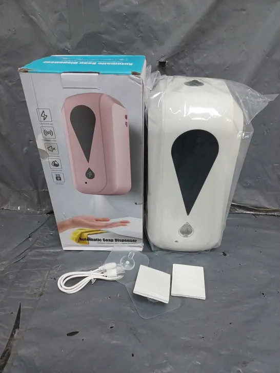 BOXED AUTOMATIC SOAP DISPENSER IN WHITE