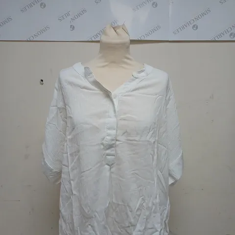 MAISON DE NIMES CRINKLE BLOUSE WHITE - SIZE LARGE