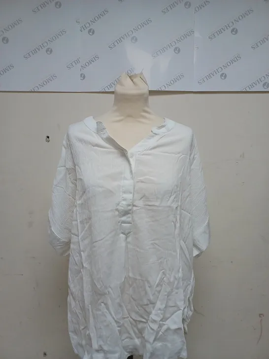 MAISON DE NIMES CRINKLE BLOUSE WHITE - SIZE LARGE