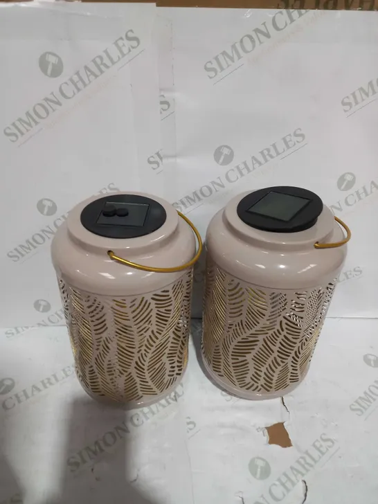 GARDEN REFLECTIONS SET OF 2 PATTERNED SOLAR LANTERNS