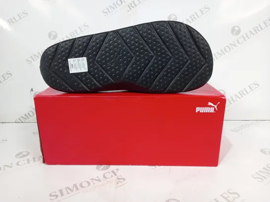 BOXED PAIR OF PUMA SLIDERS IN BLACK UK SIZE 8