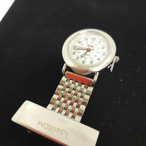 PERSONALISED SILVER NURSE'S WATCH IN POUCH