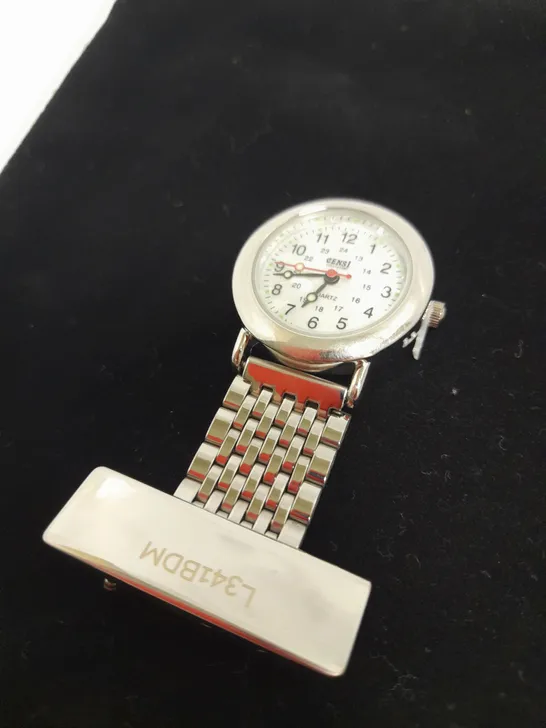 PERSONALISED SILVER NURSE'S WATCH IN POUCH