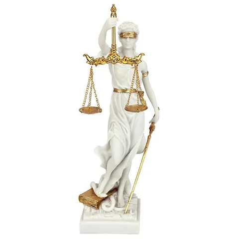 BOXED MARCELLUS BONDED MARBLE THEMIS BLIND JUSTICE FIGURE