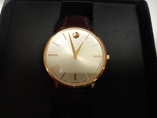 MOVADO ULTRA SLIM LEATHER STRAP WATCH RRP £495