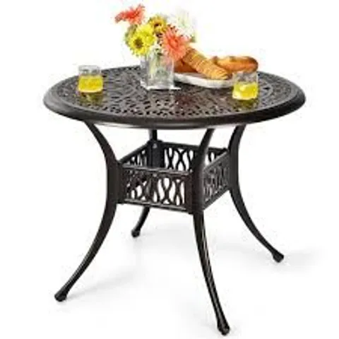 BOXED COSTWAY 36 INCH PATIO ROUND DINING BISTRO TABLE WITH UMBRELLA HOLE