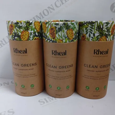 LOT OF 3 RHEAL SUPERFOODS ORGANIC BLEND (CLEAN GREENS)