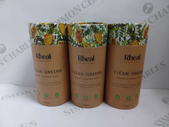 LOT OF 3 RHEAL SUPERFOODS ORGANIC BLEND (CLEAN GREENS)