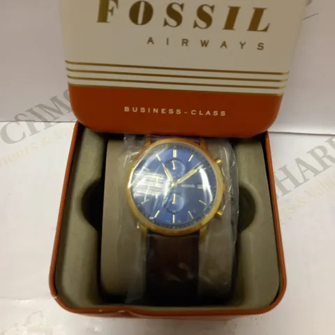 FOSSIL MINIMALIST MEN'S TRADITIONAL BROWN LEATHER WRISTWATCH 