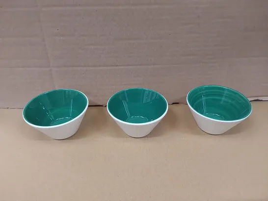 BOXED SET OF APPROX 11 PERFORMANCE GREEN INSIDE BRUSH BOWLS, 10cm