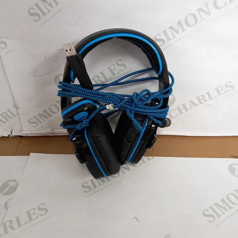 SADES BLUE/BLACK OVER EAR GAMING HEADSET WITH MICROPHONE