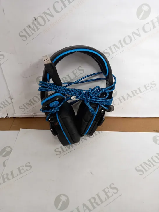 SADES BLUE/BLACK OVER EAR GAMING HEADSET WITH MICROPHONE