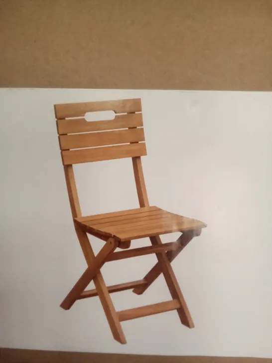 BOXED GOODHOME DENIA FOLDING WOODEN CHAIR 