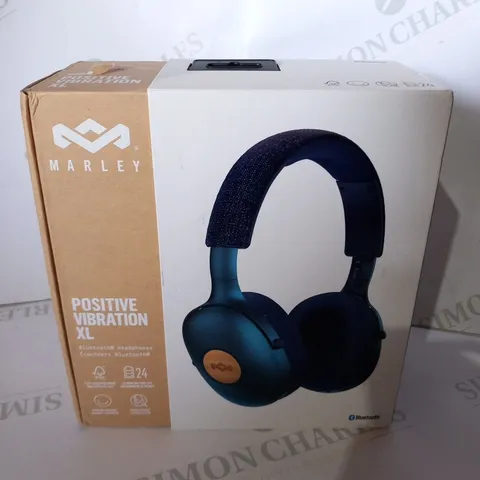 BOXED HOUSE OF MARLEY POSITIVE VIBRATION XL BLUETOOTH HEADPHONE EM-JH141-BL