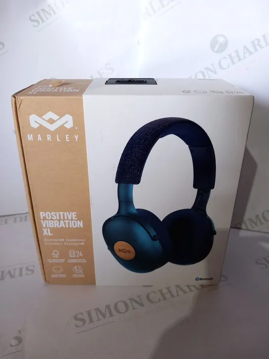 BOXED HOUSE OF MARLEY POSITIVE VIBRATION XL BLUETOOTH HEADPHONE EM-JH141-BL