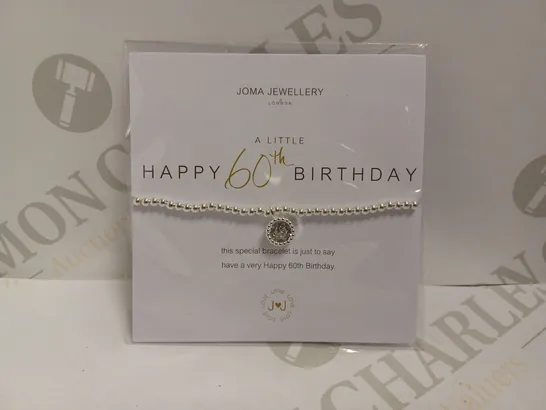 JOMA JEWELLERY `HAPPY 60TH BIRTHDAY` SILVER EFFECT BRACELET