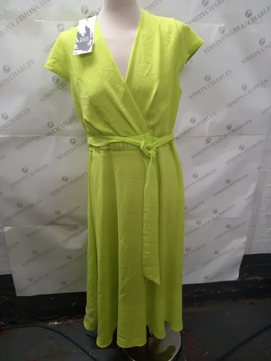 ELLA BOO GREEN V-NECK DRESS - 16