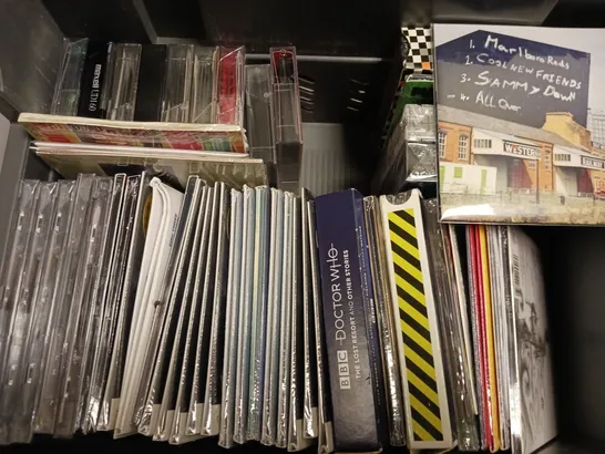 BOX OF APPROXIMATELY 22 ASSORTED CDS & CASSETTES TO INCLUDE NOW THATS WHAT I CALL 70S , R.E.M UP , ELTON JOHN EXTRA TRACK ETC