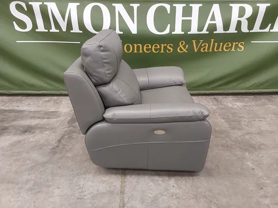 QUALITY DESIGNER ITALIAN MADE PATRIZIO ELECTRIC RECLINER ARMCHAIR IN ANTHRACITE GREY LEATHER 