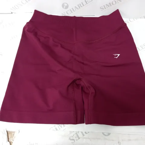 GYMSHARK SWEAT SEAMLESS SHORTS IN PLUM PINK - LARGE