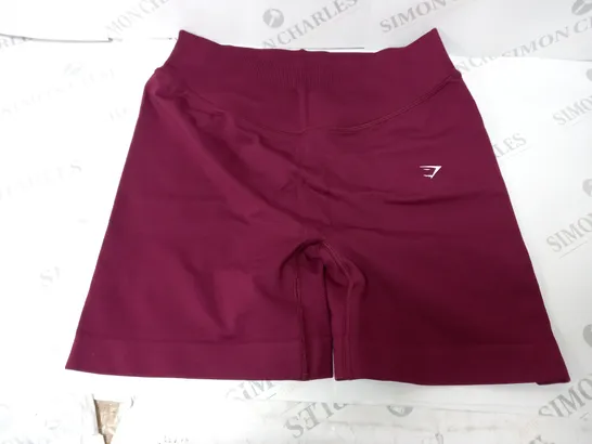 GYMSHARK SWEAT SEAMLESS SHORTS IN PLUM PINK - LARGE