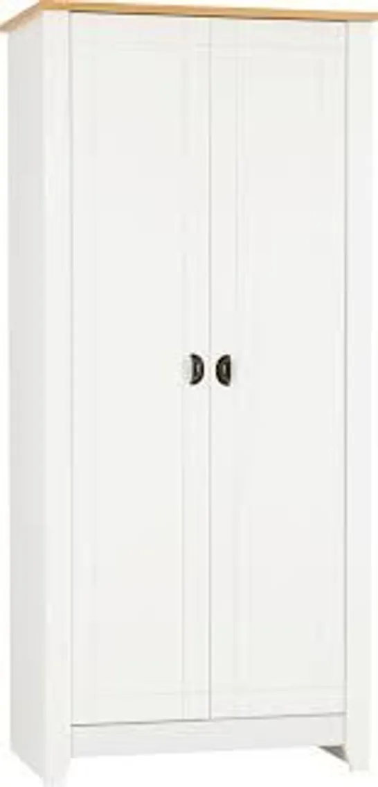 BOXED LUDLOW 2 DOOR WARDROBE,  WHITE , INCOMPLETE BOX 1/2 , NO BOX 2