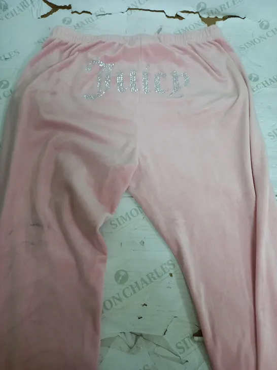 JUICY COUTURE LIGHT PINK SOFT JOGGERS - XL